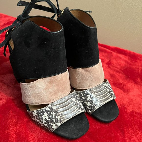 Coach Minetta Land Snake/Suede Heels - Picture 4 of 5